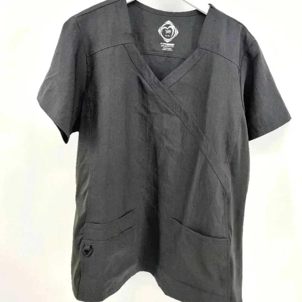 HEALTH  PRO Women V-Neck Scrub Top with Front Pockets